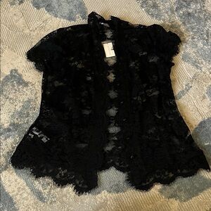 Ann Taylor Black Lace Blouse